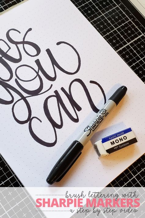 Learn to Create"Brush Lettering" with a Simple Sharpie Marker! • Shawna Clingerman Lettering With Sharpie, Easy Fonts To Write, Marker Lettering, Sharpie Calligraphy, Modern Caligraphy, Hand Lettering For Beginners, Quilling Letters, Fancy Writing, Sharpie Crafts