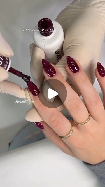 DND Gel on Instagram: "🍒☕️ Something so special about Cherry Mocha season. Cant take our eyes of this perfect application by @kenzonailstudio 😍

DND #751 Cherry Mocha - Available in Gel Polish and Lacquer.

#dndgelpolish #gelnails #nailsalon #nailtech #dndgel" Cherry Mocha Nails Dnd, Dnd Cherry Mocha, Cherry Mocha Nails, Nails Dnd, Mocha Nails, Cherry Mocha, Dnd Gel Polish, Autumn Nails, Nail Tech