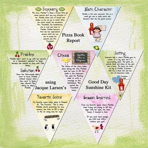 Pizza Book Report 1 | The Lilypad Pizza Book Report Project, Pizza Book Report, Pizza Box Book Report, Pizza Template, Creative Book Report, Novel Projects, Book Report Ideas, Book Report Projects, Science Literacy