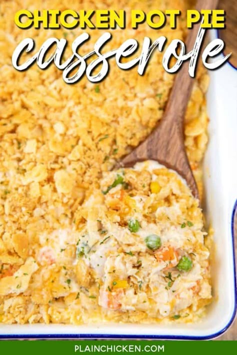 Cheese Ritz Crackers, Noodles Cream Of Chicken, Chicken Egg Noodles, Chicken Pot Pie Pasta, Pot Pie Pasta, Mixed Vegetable Casserole, Plain Chicken Recipe, Chicken And Vegetable Casserole, Chicken Noodle Casserole Recipe