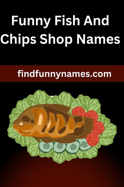 Looking for a good laugh? Check out these hilarious fish and chip shop names that are guaranteed to make you chuckle! From pun-tactic plays on words to clever combinations, these funny names will reel you in. Get ready to dive into a sea of laughter with hashtags like . Whether you're a fan of fish and chips or just appreciate a good joke, this content is sure to leave you hooked. #FishyHumor #ChipShopLaughs #FunnyFoodNames #FoodPuns#FishAndChips Burger Names, Fish Burger, Funny Fish, Fish And Chip Shop, Food Puns, Funny Names, Fishing Humor, Fish And Chips, Fried Fish