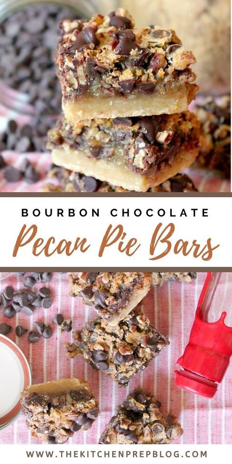 Bourbon Dessert Recipes, Bourbon Chocolate Pecan Pie, Bourbon Dessert, Chocolate Bourbon Pecan Pie, Chocolate Pecan Pie Bars, Holiday Dessert Table, Bourbon Chocolate, Nut Dessert, Cake Mix Cookie Bars