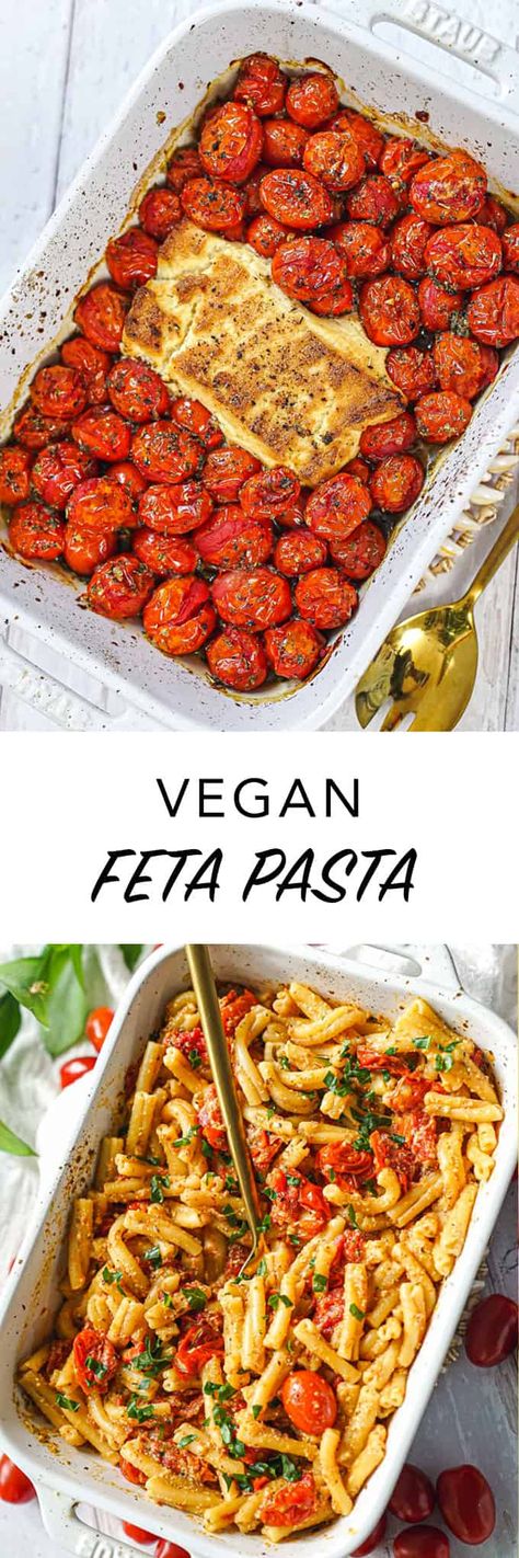 Vegan Feta Pasta Recipe - The Edgy Veg Vegan Feta Pasta, Edgy Veg, Vegan Feta, Pasta Chips, Vegan Feta Cheese, Tomato Dishes, Vegan Substitutes, Feta Recipes, Baked Pasta Recipes