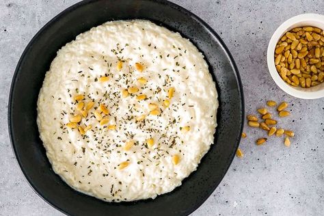 Yogurt Rice, Beautiful Baking, Enamel Dutch Oven, Porridge Recipes, Rice Porridge, Leftover Rice, Serious Eats, Rice Pudding, Middle Eastern Recipes