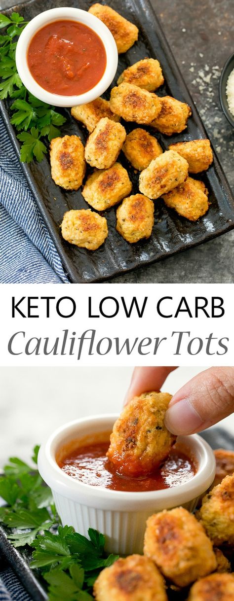 Crispy Parmesan Cauliflower, Keto Cauliflower Tots, Fedtforbrændende Mad, Cauliflower Tots, Parmesan Cauliflower, Desayuno Keto, Boiled Egg Diet Plan, Low Carb Diet Recipes, Healthy Low Carb Recipes