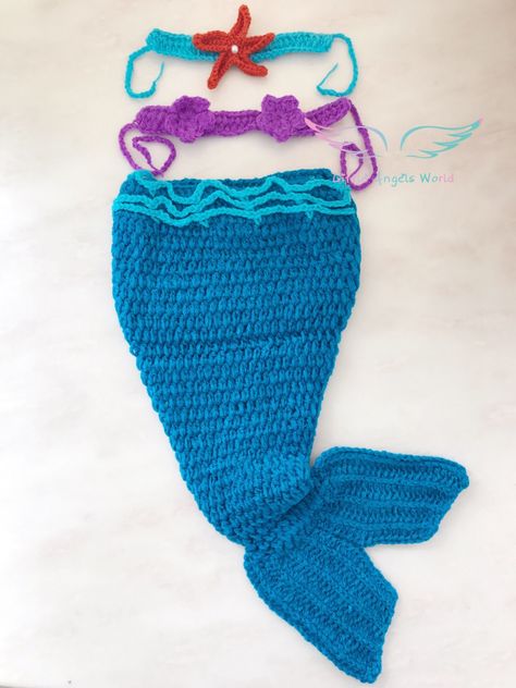 Crochet baby mermaid tail