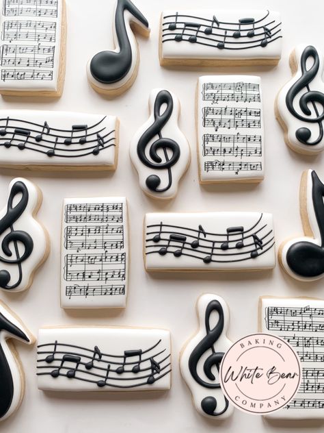 Music Themed Cookies Decorated, Music Decorated Cookies, Band Cookies Decorated, Music Cookies Decorated, Microphone Cookies, Music Themed Cookies, Piano Cookies, Music Note Cookies, Music Party Ideas