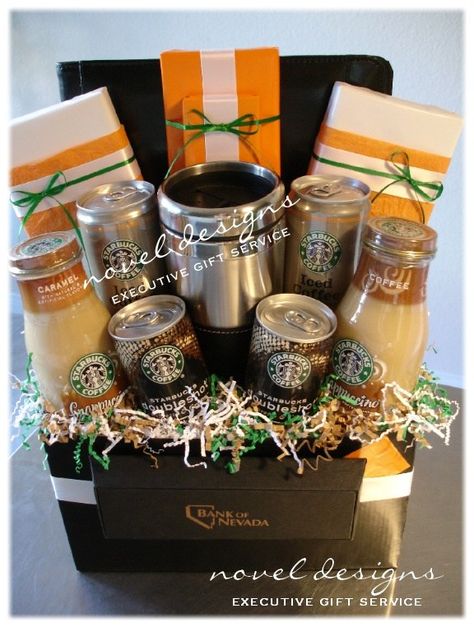 These 19 Gift Basket Ideas Are PERFECTION! They're great for any of the holidays and special occasions, especially Christmas and birthdays! Auction Basket, Coffee Gift Basket, Coffee Place, Baskets Ideas, Raffle Basket, Auction Baskets, Raffle Baskets, Drinks Coffee, Diy Gift Baskets