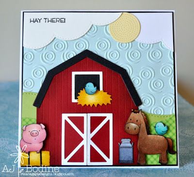 Funny Birthday Cards Diy, Western Cards, Farm Cards, Handmade Greeting Card Designs, Creative Birthday Cards, Card Design Handmade, Happy Birthday Card Funny, Kids Quilts, Barn Animals