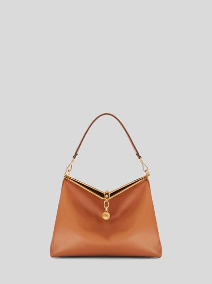 Large leather Vela bag | Women | Light brown | ETRO White Shoulder Bags, Best Wallet, Metal Accessories, Essential Bag, 2023 Fashion, Lacing Sneakers, Espadrille Shoes, Newborn Outfits, Small Leather Goods