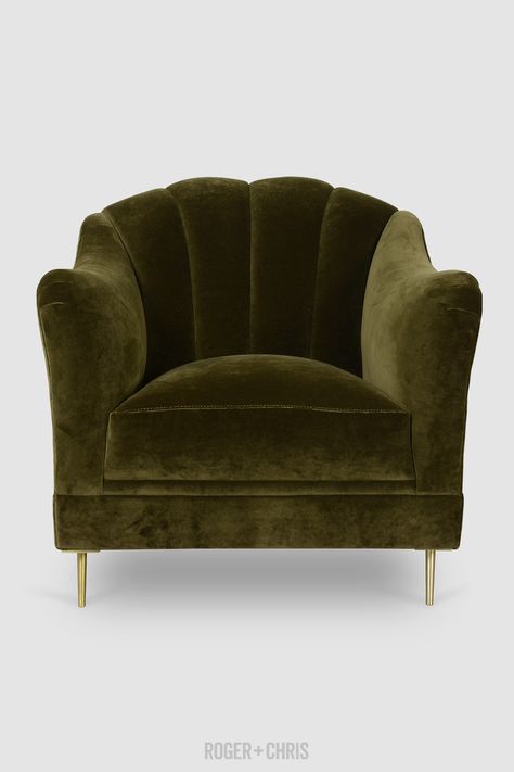 Green Velvet Chair, Olive Velvet, Velvet Sofas, Velvet Furniture, Boho Interior Design, Flat Pack Furniture, Cozy Chair, Parisian Apartment, Tufted Sofa