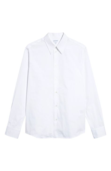 Bottega Veneta Basic Cotton Poplin Button-Up Shirt in White at Nordstrom, Dimension 44 Us- #Bottega #ButtonUp #Classic #Cotton #Nordstrom #Poplin #Shirt #Size #Veneta #WHITE Check more at https://howcandothis.com/manstyle/bottega-veneta-basic-cotton-poplin-button-up-shirt-in-white-at-nordstrom-dimension-44-us/ White Dress Shirts For Men, White Long Sleeve Button Up, White Button Up Men, Veil Outfits, White Collared Shirt Outfit, White Shirt Outfit For Men, Bottega Veneta Shirt, Button Up White Shirt, Collared Shirt Outfits