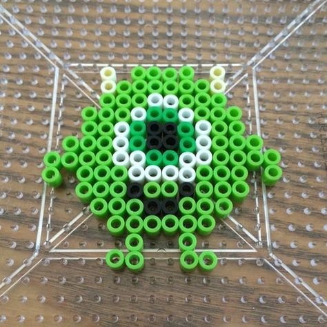 Baby Mike Wazowski, Melty Bead Patterns, Pearl Beads Pattern, Beads Patterns, Fuse Bead Patterns, Art Perle, Hama Beads Design, Perler Bead Templates, Perler Crafts