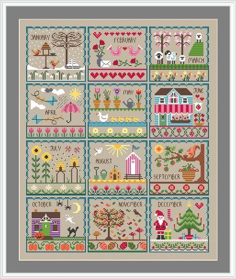 Year Cross Stitch, Holiday Cross Stitch Patterns, Holiday Cross Stitch, Drawn Thread, Cross Stitch Samplers, Modern Cross Stitch, Cross Stitch Chart, Cross Stitch Kits, Counted Cross Stitch Patterns