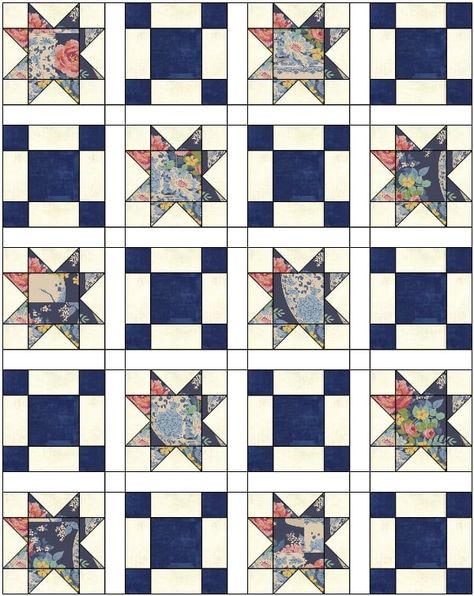 Sawtooth Quilt Block Pattern, Sawtooth Star Quilt Patterns Free, Simple Star Quilt Patterns, Five Yard Quilt Patterns, Scrappy Sawtooth Star Quilt, North Star Quilt Pattern Free, Easy Star Quilt Pattern, Saw Tooth Star Quilt Block Pattern, Sawtooth Star Quilts