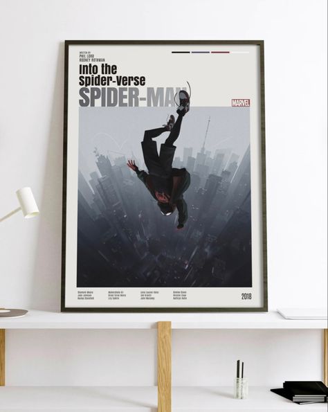 Mens Wall Art, Poster Tv Show, Spiderman Into The Spider Verse, Minimalist Poster Wall, Spiderman Poster, Into The Spider Verse, Marvel Posters, Custom Poster, Theatre Poster