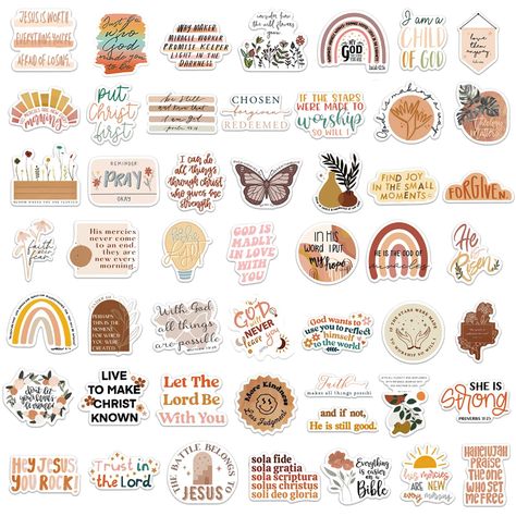 100pcs Boho Stickers Christian Jesus Stickers Inspirational Bible Verse Stickers Aesthetic Christian Religious Gifts Boho Bible Verse Vinyl Stickers for Water Bottles Laptop Journaling Scrapbook Stickers Aesthetic Christian, Bottle Vinyl Ideas, Laptop Journaling, Boho Bible, Vintage Aesthetic Stickers Printables, Bible Verse Vinyl, Water Bottle Vinyl, Jesus Stickers, Bible Verse Stickers