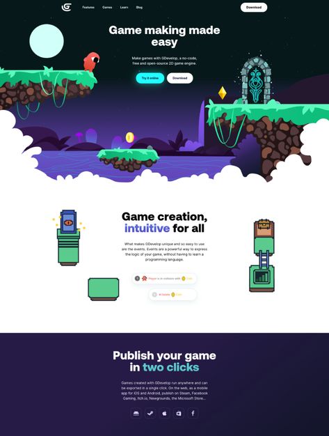 Video Game Website Design, Gaming Landing Page, Game Website Ui, Game Design Portfolio, Game Website Design, Game Web Design, Interactive Website Design, Cartoon Website, Game Website