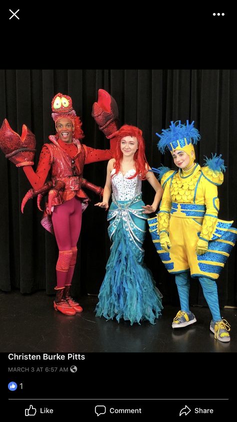 Sebastian Little Mermaid Costume, Sebastian Makeup Little Mermaid, Little Mermaid Costumes Musical, Little Mermaid Musical Costumes, Halloween Costumes Ariel, Little Mermaid Jr Costumes, Diy Little Mermaid Costume, Sebastian Costume, Little Mermaid Musical