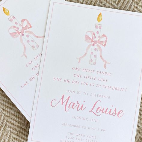 Pink First Birthday Invitations, Pink Themed First Birthday Party, Ballet Birthday Party Invitations, Pink Floral First Birthday, First Birthday Pink Theme, Luxury First Birthday Party, Pink And White 1st Birthday Theme, Bows First Birthday Party, First Birthday Girly Theme