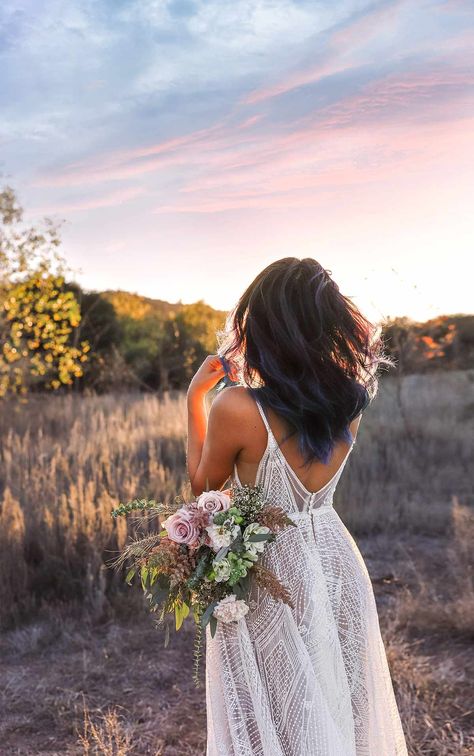 Edgy Lace Boho A-Line Wedding Dress with Plunging Neckline and Spaghetti Straps - All Who Wander Dress With Plunging Neckline, Boho Wedding Gowns, Ivory Gown, Hippie Wedding, Wedding Vows Renewal, All Who Wander, Bridal Consultant, Beach Ceremony, Summer Soiree