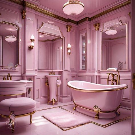 Barbie doll dream house 🩷 #barbie Feminine Bathroom, House Barbie, Barbie House Furniture, Air Fighter, Barbie Doll House, Funny And Cute, Crazy Things, Barbie Dream, Barbie Dream House