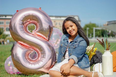 8 Birthday Photoshoot Ideas, 8th Birthday Photoshoot Ideas, Bday Pictures, Large Number Balloons, Dark Interior Design, Birthday Shoot, Fantasy Pictures, Dark Interiors, Foto Art