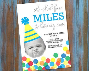 Fun and unique invitations and announcements by AScoopOrTwoDesigns Fun To Be One Birthday Theme, One Colorful Birthday, One Is Fun Birthday Party Boy, Simple 1st Birthday Party Boy, One Is Fun Birthday, Boy Party Themes, Colorful First Birthday, Jack Hudson, One Is Fun