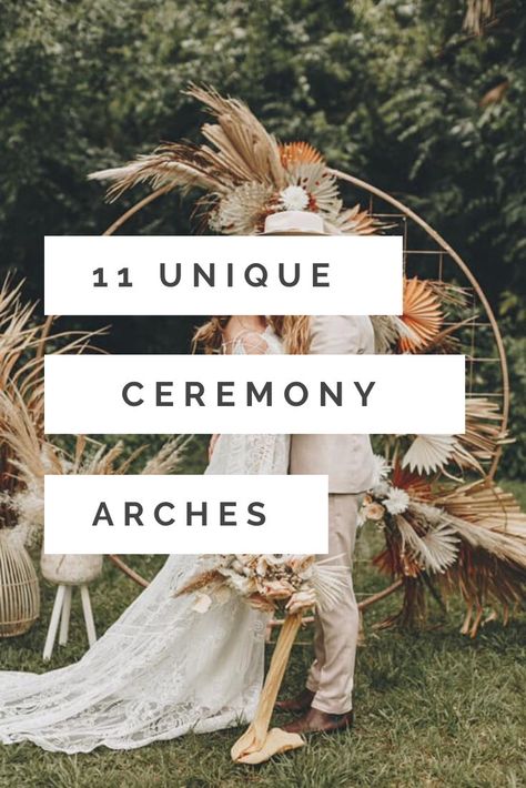 We have a list of 11 wedding ceremony arches and backdrops that are sure to inspire you when planning your own wedding ceremony! Click to see the list!     #weddingceremonyarch #ceremonyarchflowers #ceremonyarchideas #weddingceremony #weddingplanningideas #weddingplanningtips How To Drape A Wedding Arch, Custom Wedding Arch, Minimalist Wedding Arch Ideas, Wedding Altar Ideas Indoor Ceremony Arch, Elopement Ceremony Ideas Altars, Unique Wedding Alter Ideas, Wedding Ceremony No Arch, Alternative To Wedding Arch, Wedding Ceremony Arches