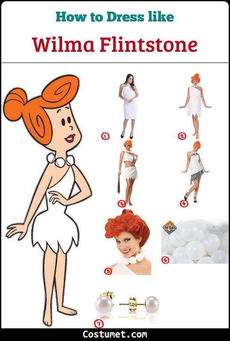 Diy Fred Flintstone Costume, Wilma Costume Women, Fred Wilma Costume, Wilma Flintstone Costume Hair, Betty And Wilma Costumes, Wilma Diy Costume, The Flinstone Costume, Wilma Flintstone Makeup, Wilma And Betty Costumes