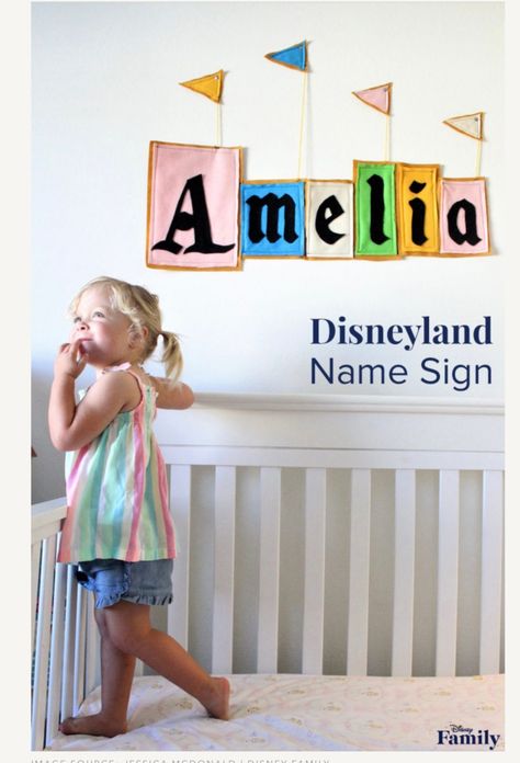 Disneyland Bedroom, Disneyland Nursery, Name Signs For Nursery, Disney Playroom, Disney Name, Signs For Nursery, Amelia Bedelia, Disney Room, Disneyland Birthday