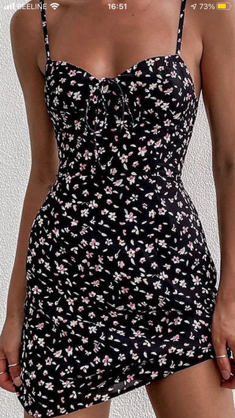 Black Floral Sundress, Low Neck Dress, Bodycon Dress Summer, Summer Bodycon Dress, Mini Bodycon Dress, Chiffon Fashion, Mini Sundress, Floral Sundress, Mini Dresses Summer