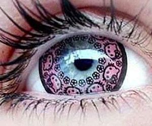 Seeing through the eyes of Hello Kitty Hello Kitty Make-up, Cool Contacts, Circle Contact Lenses, Princess Kitty, Eye Contacts, Hello Kitty Makeup, Windows To The Soul, Hello Kitty Coloring, Circle Lenses