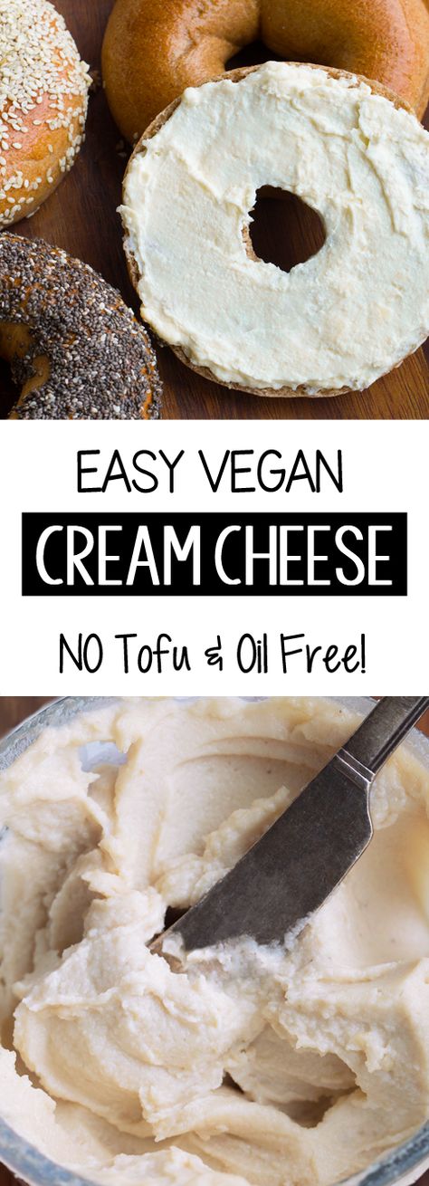 A healthy vegan cream cheese recipe you can make at home #vegan #creamcheese #vegancheese #vegancreamcheese #healthyrecipes #recipes #breakfastrecipe #brunch #easyrecipe #healthysnack #veganbreakfast #diy #home #oilfree #cashews #soyfree #dairyfree #cheese Vegan Cream Cheese Recipe, Cream Cheese Recipe, Vegan Cream Cheese Frosting, Vegan Cheese Recipes, Soy Free Vegan, Vegan Cream, Dairy Free Cheese, Desserts Vegan, Vegan Sauces