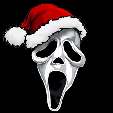 Ghost Face Christmas Wallpaper, Ghostface Christmas Pfp, Ghost Face Wassup, Ghost Face Christmas, Ghostface Cartoon, Ghostface Christmas, Christmas Horror Art, Ghost Face Drawing, Ghostface Pfp