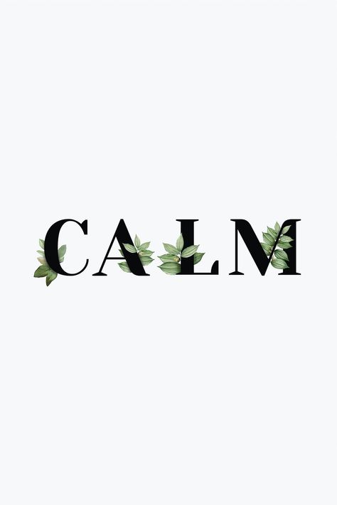 Botanical CALM word black typography | free image by rawpixel.com / Aum Calming Fonts, Calm Symbol, Calm Typography, Typography Psd, Word Art Typography, Creative Typography Design, Black Typography, Illustration Art Design, Word Fonts