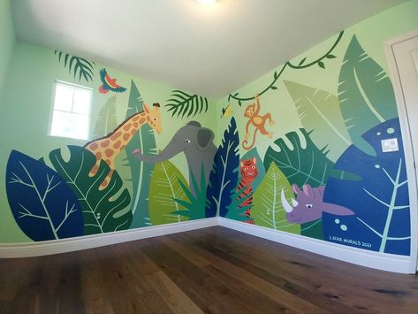 Airplane Mural, Mural For Kids Room, Safari Mural, Birch Tree Mural, Kids Hospital, Playroom Mural, Seni Mural, Jungle Mural, Kids Room Murals