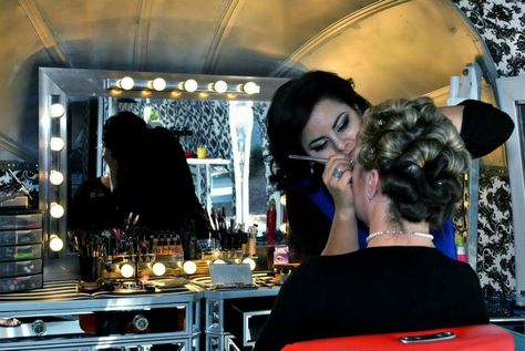 Hair on the go!! Salon on wheels / The Kiss N Makeup Parlour Hair And Makeup Trailer, Makeup Trailer On Set, Hair And Makeup Trailer Movie Set, Salon On Wheels, Makeup Trailer, Fashion Documentary, Fashion Documentaries, Beach Chair With Canopy, Trailer Film