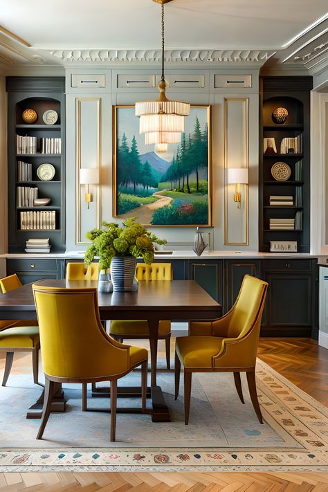 How to Decorate a Contemporary Dining Room Dining Room Wallpaper, Rooms Ideas, Large Dining Room, Ideas Living Room, Home Decorating Ideas, Dining Room Inspiration, Decor Living Room, Urban Jungle, Modern Dining Room