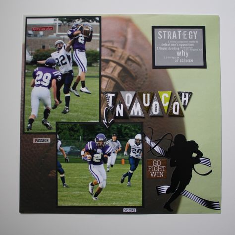 Interception then Touchdown! - my page in Scrapbook.com Senior Scrapbook Ideas, Football Scrapbook, Bucket List Quotes, Scrapbooking Sports, School Scrapbook Layouts, Graduation Scrapbook, Bucket List Life, Scrapbook Generation, Christmas Scrapbook Pages