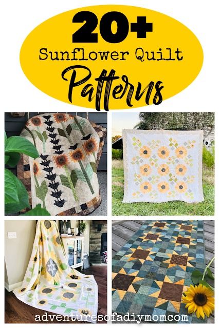 Find your next quilting project with one of these stunning sunflower quilt patterns. Dresden Sunflower Quilt Pattern, Sunflower Quilts Ideas, Sunflower Quilt Patterns, Sunflower Quilt Pattern, Sunflower Quilt, Panel Quilt Patterns, Sunflower Quilts, Layer Cake Quilts, Foundation Paper Piecing Patterns