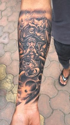 Tattoo Designs Men Mahadev, Kal Bhairav Tattoo, Mahadev Portrait, Shiv Tattoo For Men, Bholenath Tattoo, Maha Dev, Tattoo Machine Art, Mandala Tattoo Men, Kali Tattoo