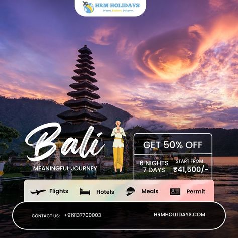 🌴 Explore Bali with HRM Holidays! Discover the magic of Bali with our exclusive 6 Nights and 7 Days tour package starting at just ₹41,500! Immerse yourself in the vibrant culture, stunning landscapes, and serene beaches of Bali. ✨ Book your dream vacation now with HRM Holidays! Contact us: 📞 +91 9137700003 📧 Info@hrmholidays.com 🌐 hrmholidays.com WhatsApp: +91 9137700003 #HRMHolidays #BaliTour #ExploreBali #TravelDeal #BaliVacation #TravelWithUs #HolidayPackage #TravelGram #DiscoverBali #... Bali Tour Packages, Bali Tour, International Trip, Bali Vacation, Travel Packages, Holiday Packaging, Tropical Vibes, Tour Packages, Amazing Places