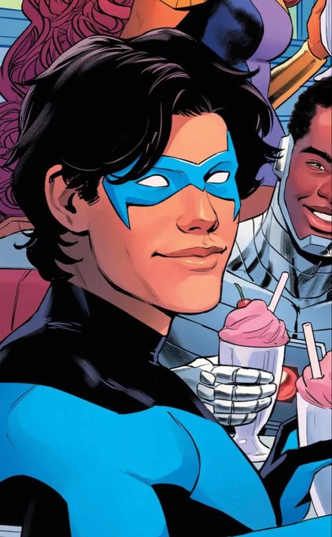 nightwing Nightwing Haircut, Nightwing Long Hair, Dc Nightwing, Bat Family, Nightwing, Hair Cut, Dc Comics, Hair Cuts, Long Hair Styles