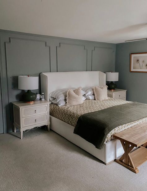 Added a little dimension to the bedroom with “Boothbay Gray” by SW! I would love to eventually layer a rug under the bed for a little more but I am so happy with the level of coziness in here! Quilt is now on clearance + I painted the base of those lamps a hunter green […] Boothbay Gray Bedroom, Boothbay Gray, Bedrooms Decor, March 9th, A Rug, Gray Bedroom, I Am So Happy, Master Bedrooms, Bedroom Refresh