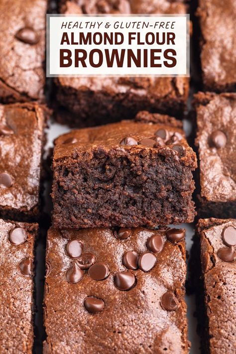 Perfectly rich and chocolatey almond flour brownies are the best gluten free! Super easy to make with just one bowl and 8 ingredients, these gluten free brownies are the perfect holiday dessert or party food. These brownies are my all-time favorite grain-free, dairy-free, and healthy dessert recipe! Homemade Gluten Free Brownies, Whole 30 Brownies, Gluten Free Brownie, Brownies Gluten Free, Gluten Free Brownies Recipe, Almond Flour Brownies, Best Gluten Free, Gluten Free Brownies, Gluten Free Desserts Recipes