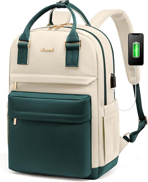 Amazon.com: LOVEVOOK Laptop Backpack for Women 15.6 Inch Laptop Bag with USB Port, Fashion Waterproof Backpacks Teacher Nurse Stylish Travel Bags Vintage Daypacks Bookbag for College School Work : Electronics Stylish Travel Bag, Stylish School Bags, Laptop Bag For Women, College Work, Backpack For Women, College Bags, Bags Vintage, Waterproof Backpack, Laptop Accessories