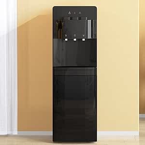 TABU Bottom Loading Water Cooler Dispenser, Hot & Cold Water Dispenser, 3 or 5 Gallon Bottle Water Cooler with Anti-Scalding Design, Storage Cabinet and Child Safety Lock for Home, Office Use (Black) Gallon Bottle, Bottle Water, Water Dispenser, Water Cooler, Child Safety, Storage Cabinet, Cold Water, Home Office, Water Bottle