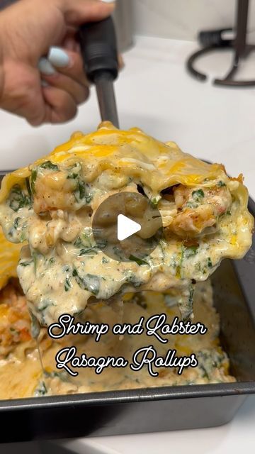 135K views · 13K likes | LaKisha Cooks 4u 🧑🏽‍🍳🤤 on Instagram: "Full Recipe Available ‼️ Click the link in my bio ‼️🔥
• http://etsy.com/shop/lakishacooks4u2
•
Cheesy Shrimp and Lobster Lasagna Rollups 💕🧑🏽‍🍳
•
#lasagna #lasagnarolls #lasagnarecipe #lasagnarollups #dinnerideas #letseat #imhungry #whatsfordinner #lunch #lunchideas #whatsforlunch #recipe #lakishacooks4u2" Shrimp And Lobster Lasagna Rolls, Lobster Lasagna Roll Ups, Seafood Lasagna Roll Ups, Shrimp Lasagna Roll Ups, Lobster Shrimp Pasta, Lobster Lasagna, Shrimp Lasagna, Lasagna Roll Ups Recipe, Lasagna Rolls Recipe