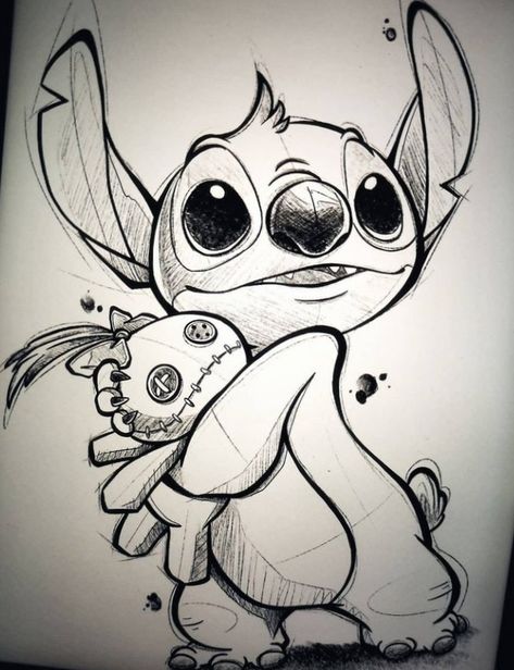 Disney Stitch Tattoo, Cool Tattoo Ideas, Disney Sleeve Tattoos, Stitch Drawings, ليلو وستيتش, Stitch Tattoo, Disney Drawings Sketches, Lilo And Stitch Drawings, Cool Tattoo